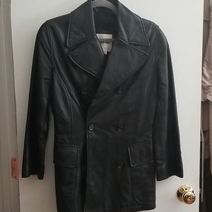 Andrew Marc long leather coat